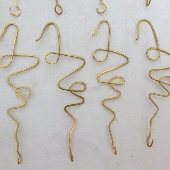 VINTAGE 5” SOLID BRASS CHRISTMAS TREE ORNAMENT HANGER LOT OF 8 - Picture 5 of 7